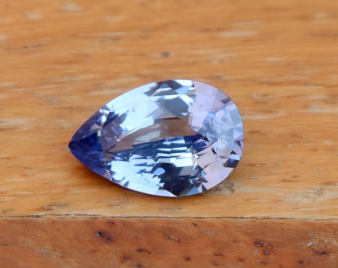 GSI Certified Burma Pastel Blue Sapphire 1.22 Carat Pear Cut Gemstone, Engagement Ring