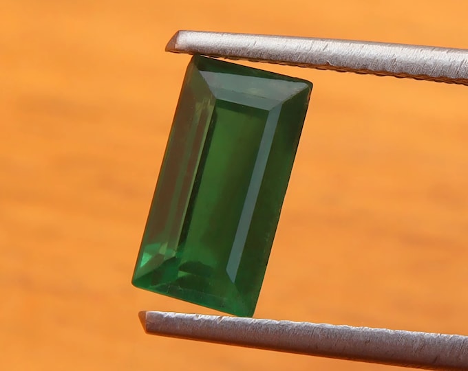 GSI Certified Natural Emerald Vivid Green Baguette Cut Gemstone