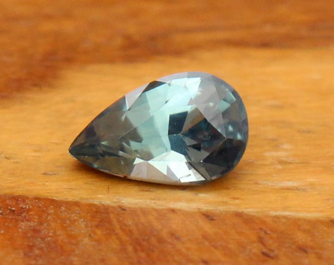 GSI Certified Teal Sapphire: 1.04 Carat Pear Cut Gemstone, Engagement Ring