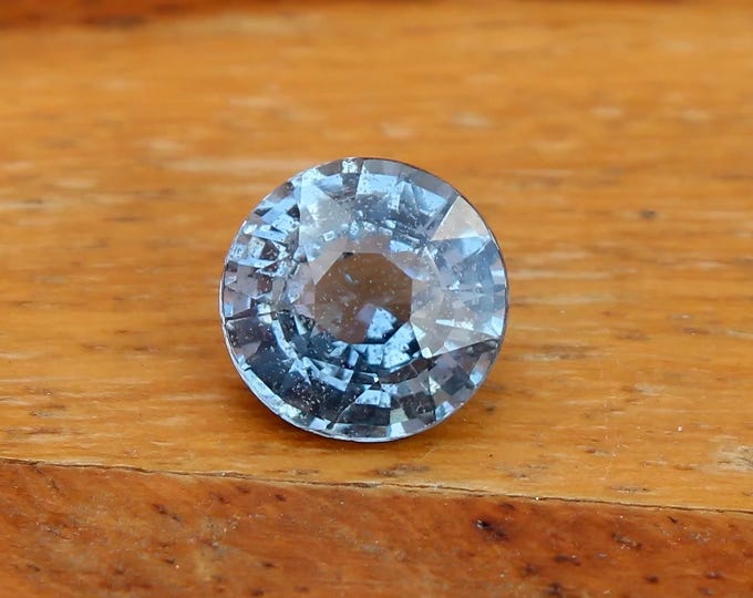 Certified Natural Pastel Blue Sapphire 1.58 Carat Round Cut Gemstone, Engagement Ring