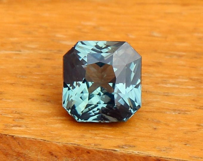 Certified Teal Sapphire Gemstone: 1.57 Carat Octagon Radiant Cut, Engagement Ring