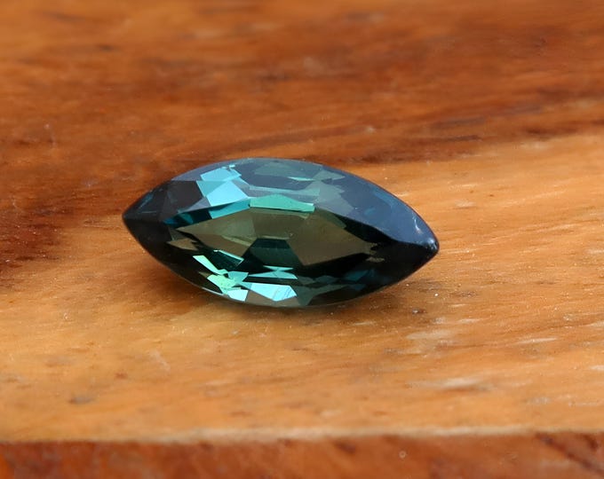 certified unheated 0.98 carat Teal Sapphire Marquise Cut Sapphire Gemstone