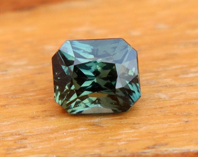 Certified Unheated Teal Sapphire, 1.07 Carat Radiant Cut, Engagement Ring