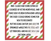 Mrs. Claus Cookies/Christmas Cookie Tag/Instant Download