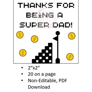 Etiqueta de biscoito do Super Pai/Dia dos Pais/Download instantâneo