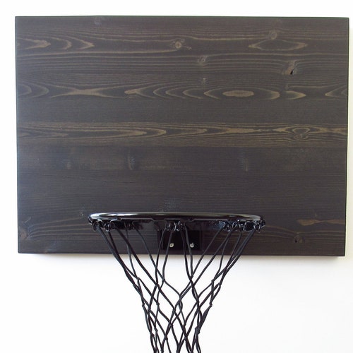Rustic Wall Mounted Basketball Hoop Brown and Black Indoor Etsy