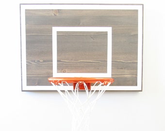 Indoor Basketball Goal. Weathered Gray Wood Basketball Hoop. Basketball Hoop Wood. Wall Mounted Basketball Hoop. Basketball Gifts. Sports