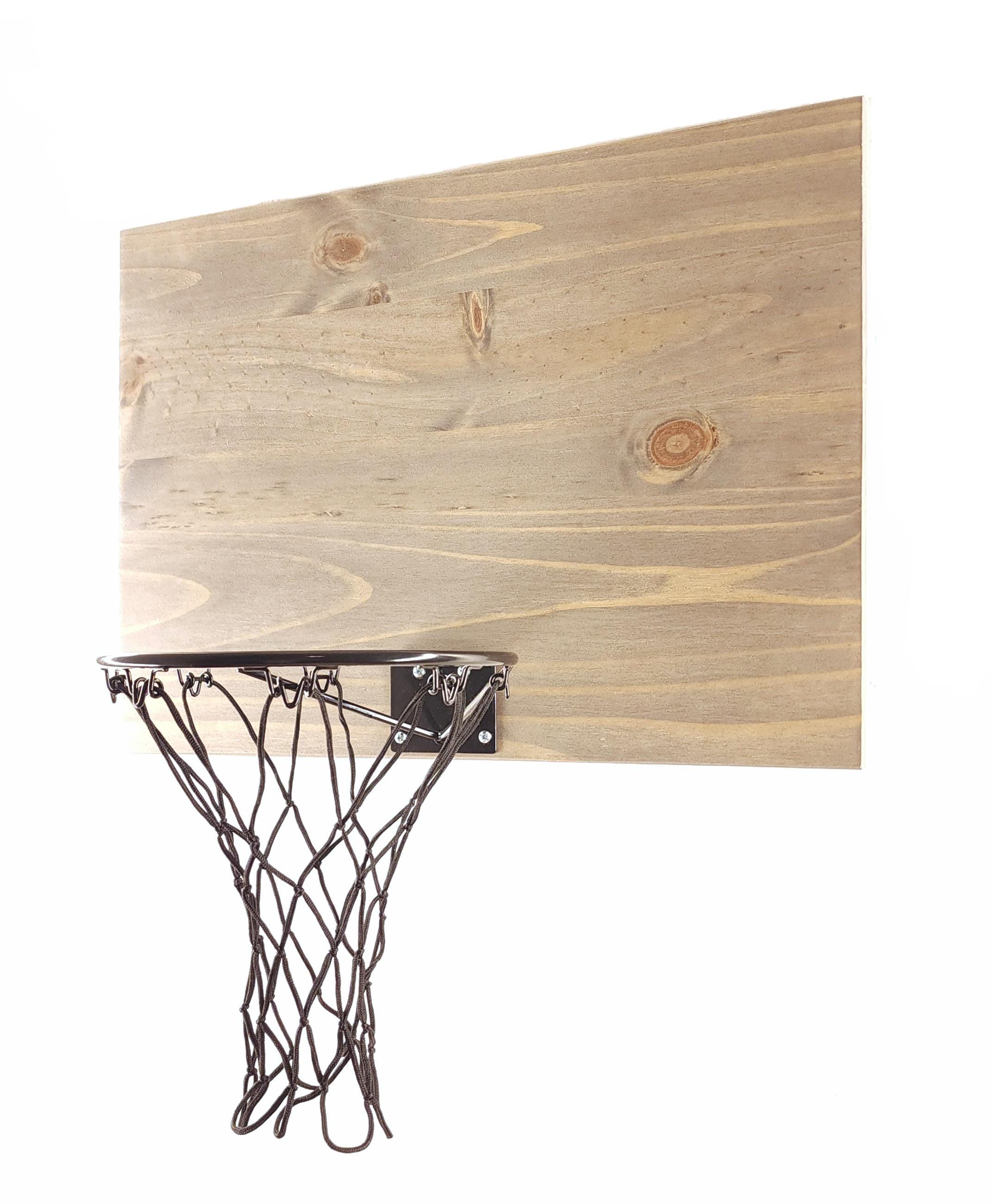Rustic Wood Basketball Hoop: Weathered Gray Backboard, Black Rim - Etsy