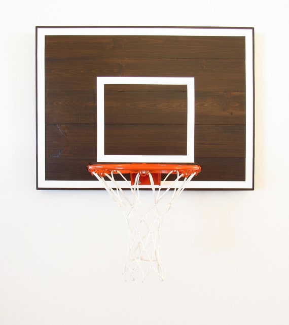 Espresso And White Mini Indoor Basketball Hoop Decor For Office Playroom Bedroom Or Basement Game Room Wall