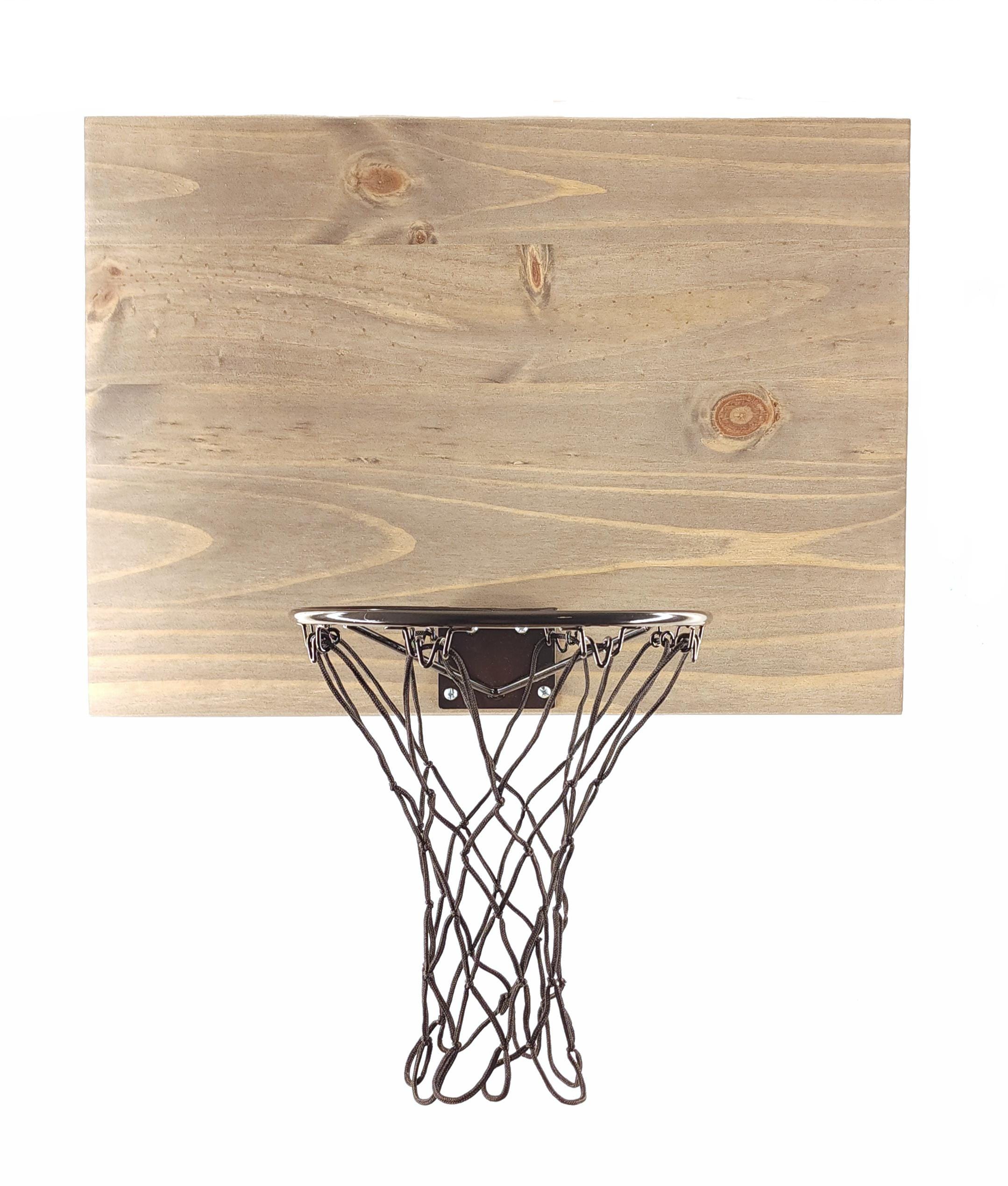 Rustic Wood Basketball Hoop: Weathered Gray Backboard, Black Rim - Etsy