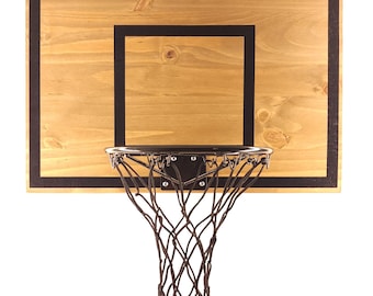 Rustic Wall Mounted Basketball Hoop Brown and Black Indoor Goal