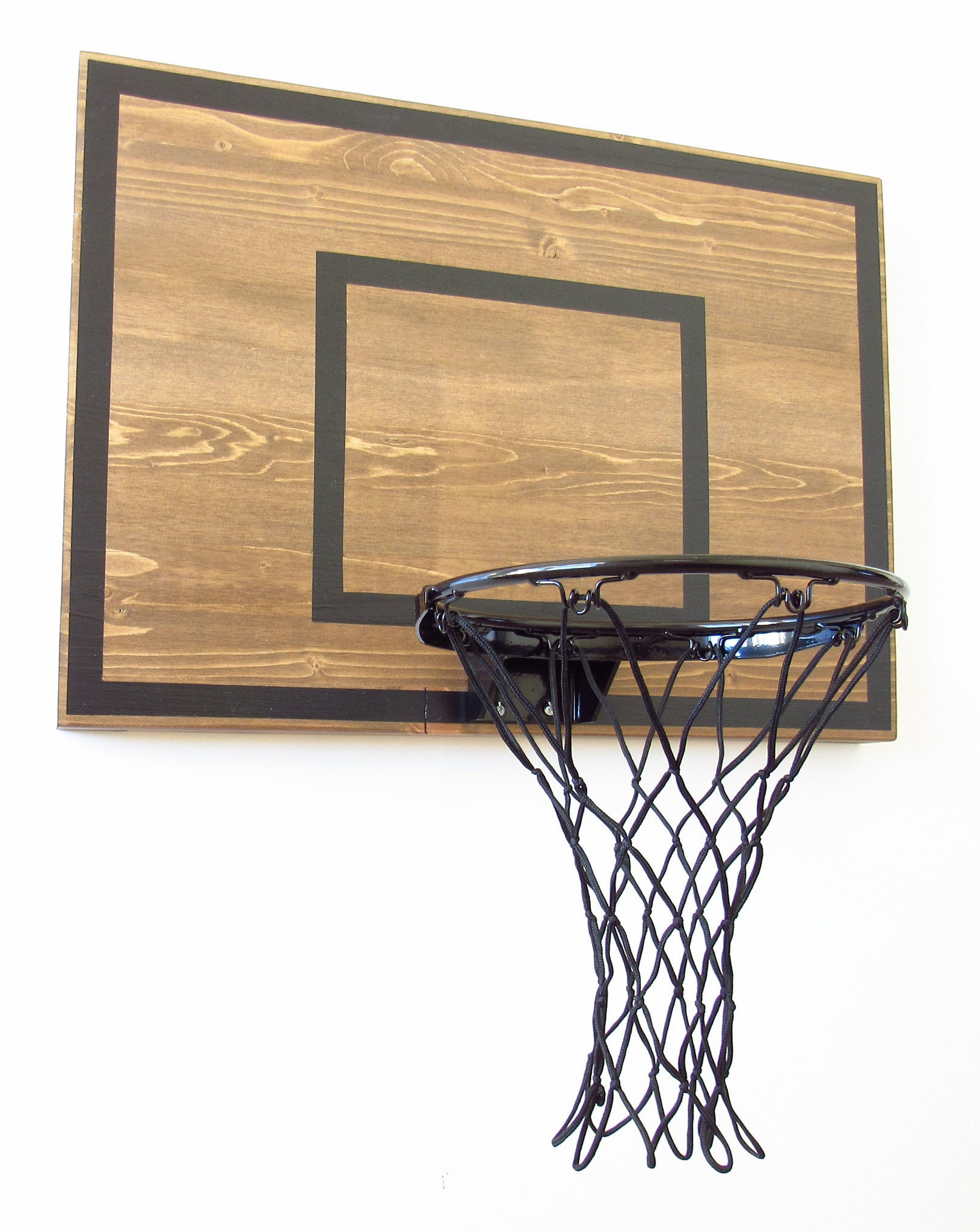 Rustic Wall Mounted Basketball Hoop Brown and Black Indoor Etsy