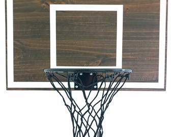 Espresso Wood Basketball Hoop: Modern Sports Decor