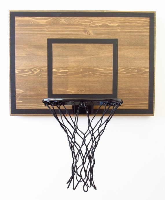 Rustic Wall Mounted Basketball Hoop Brown And Black Indoor