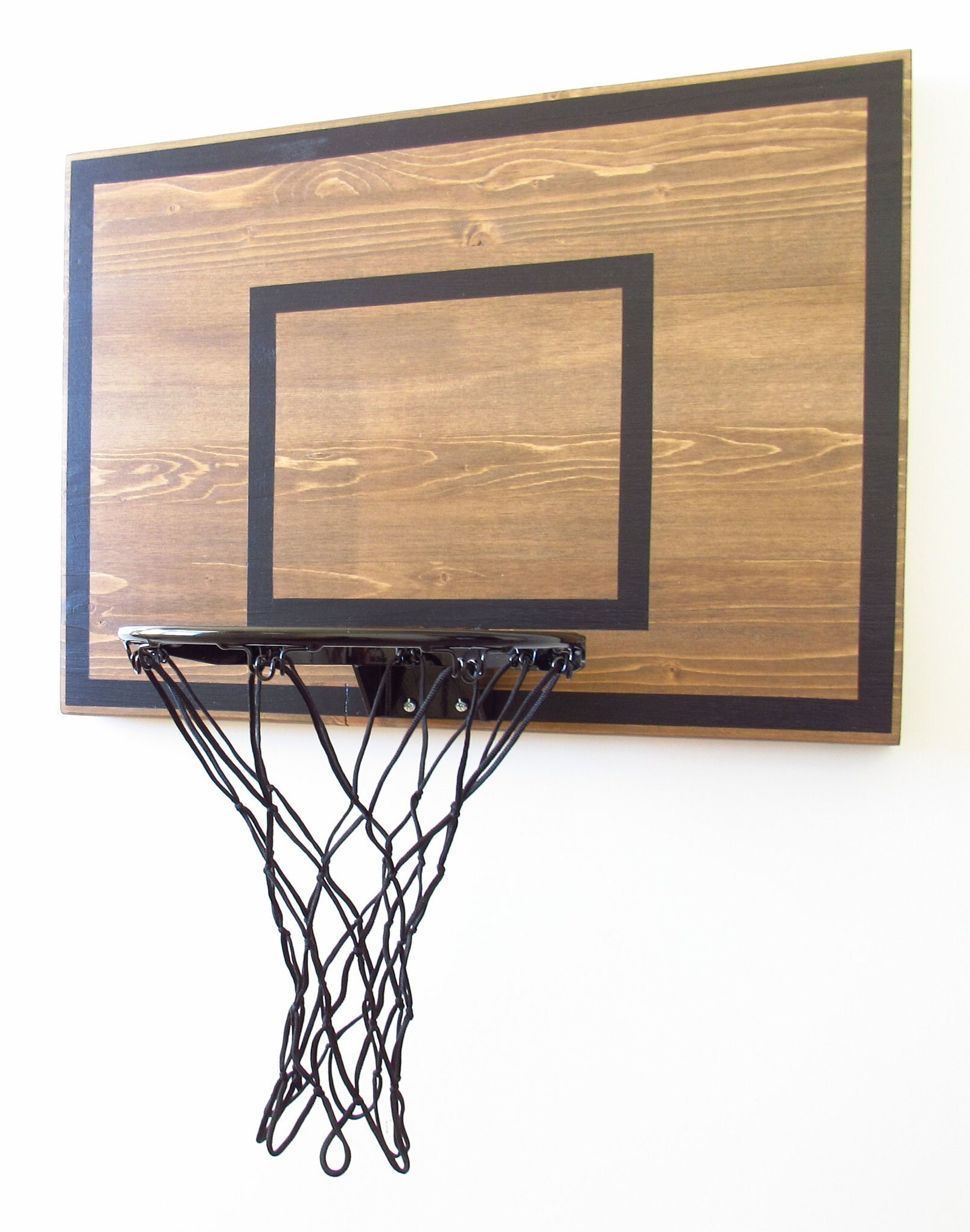 Fabriquer Un Panier De Basket En Bois Panier de basket mural rustique marron et noir but intérieur - Etsy France