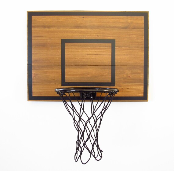Rustic Wall Mounted Basketball Hoop Brown And Black Indoor Goal