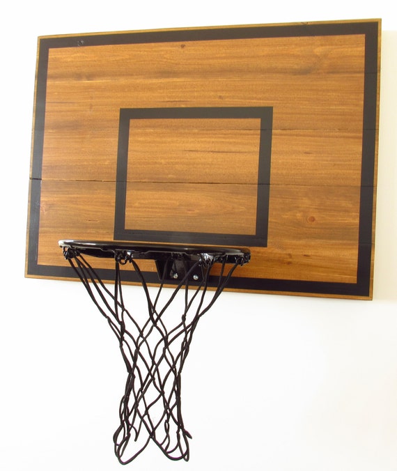 Rustic Wall Mounted Basketball Hoop Brown And Black Indoor Goal