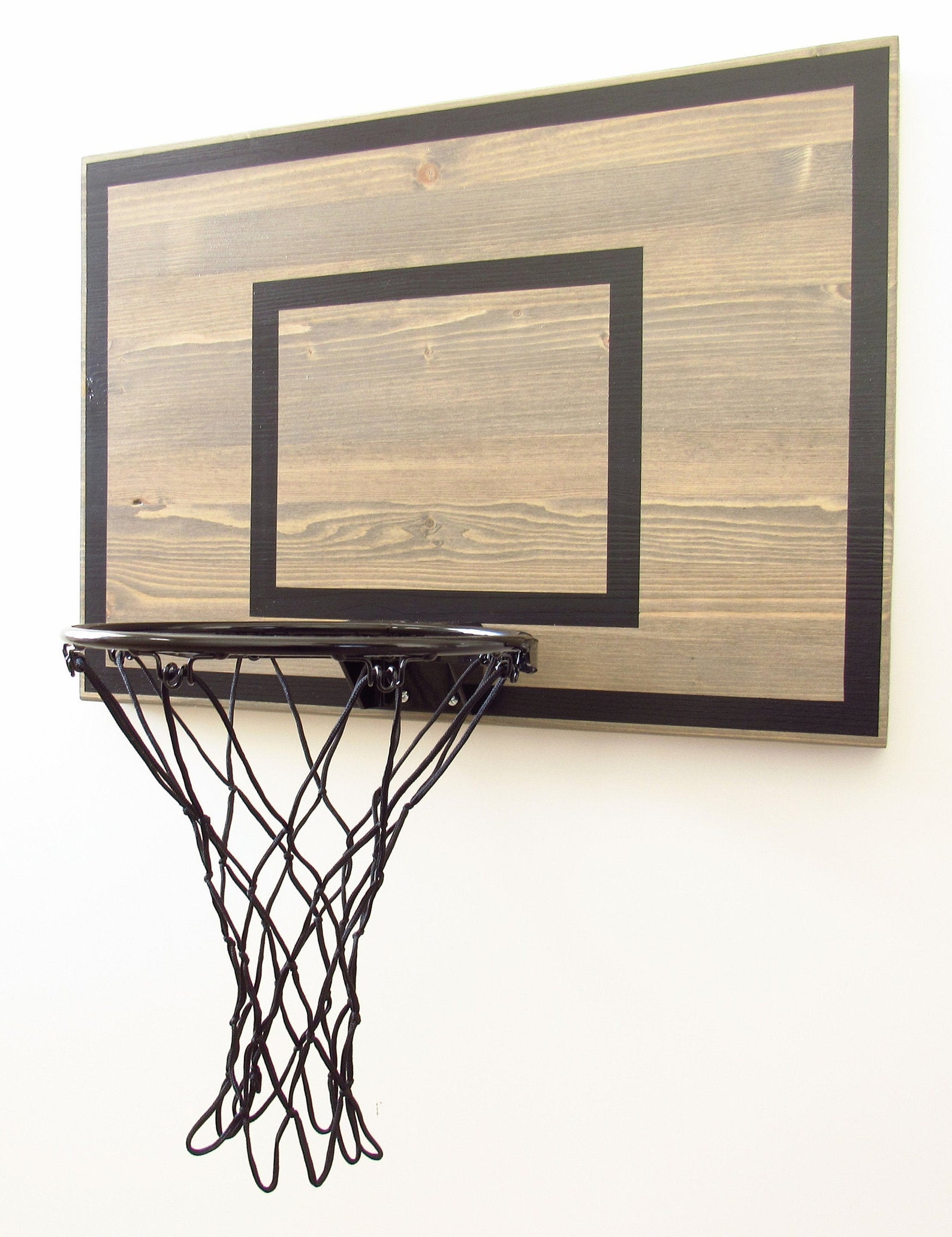 Basketball Hoop Indoor Wood Basketball Goal Gray With Black Etsy Canada
