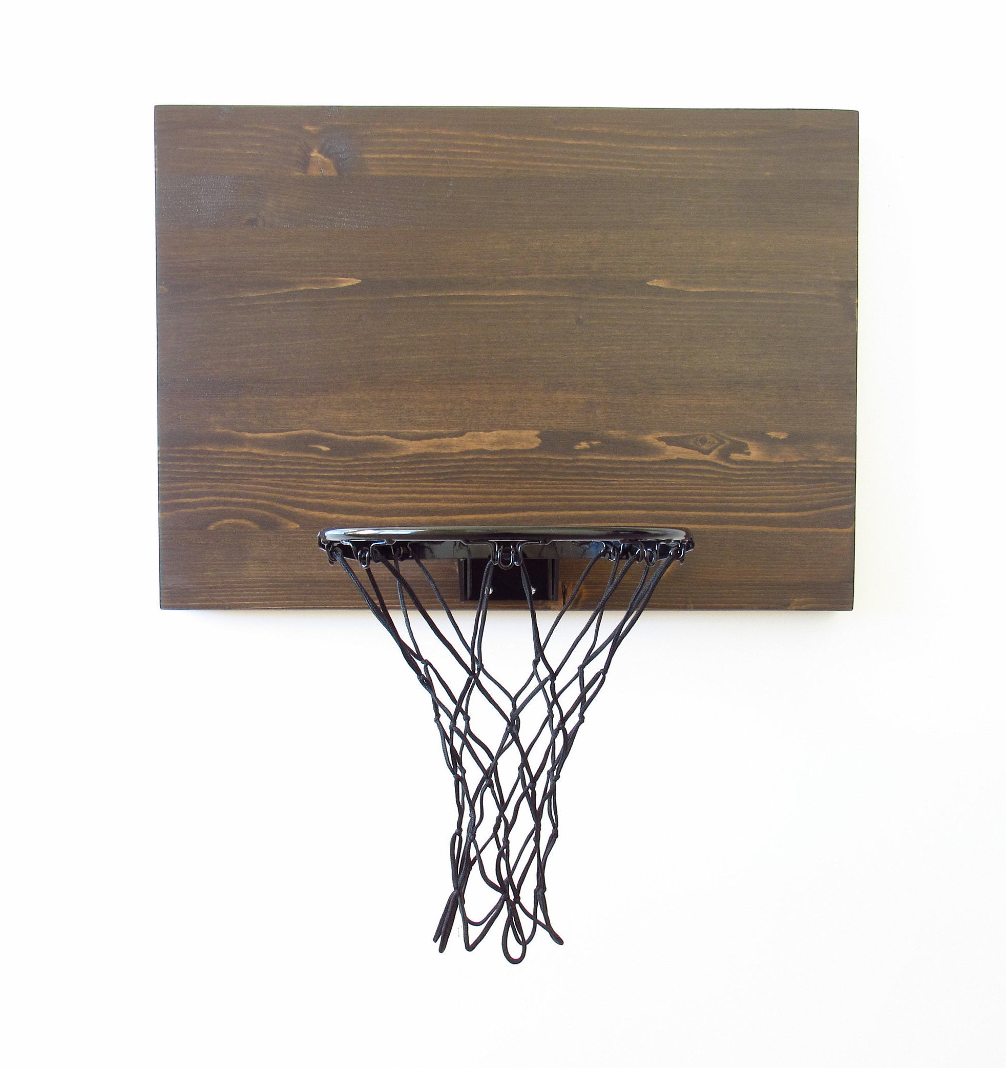 Espresso Wood Indoor Wall Basketball Goal Home Decor Mini Hoop Etsy