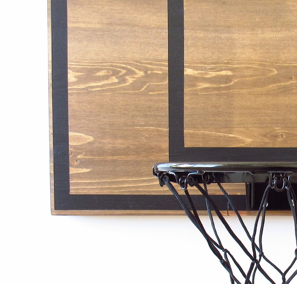 Rustic Wall Mounted Basketball Hoop Brown and Black Indoor Etsy UK