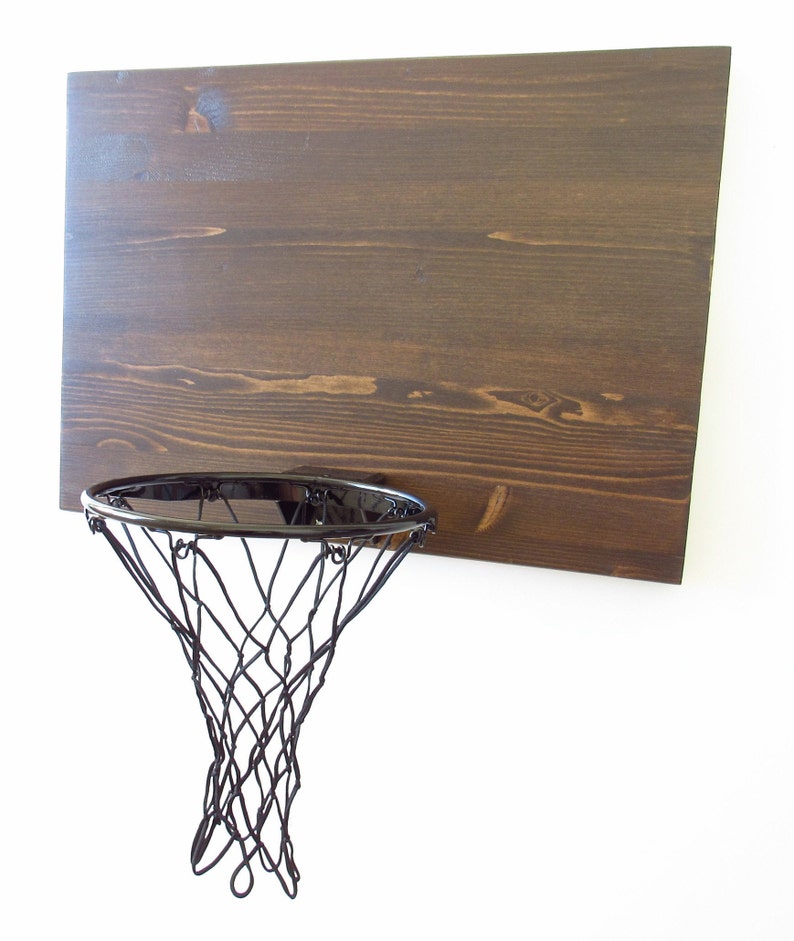 Espresso Wood Indoor Wall Basketball Goal Home Decor Mini Hoop Etsy
