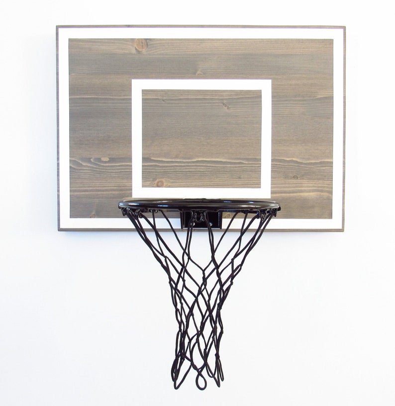 Gray Wood Basketball Hoop. Handmade Weathered Gray Basketball Etsy