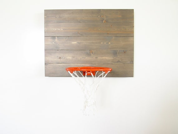 Weathered Gray Indoor Basketball Hoop Wood Wall Mounted Basketball Hoop Kids Room Sports Gift