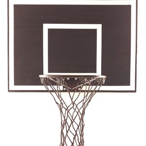Black and White Basketball Hoop for Wall Handmade Indoor Mounted Wood Goal