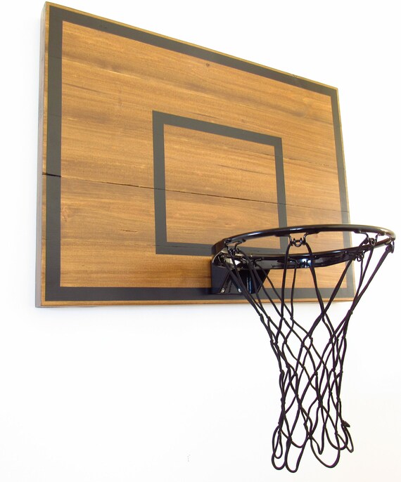 Rustic Wall Mounted Basketball Hoop Brown And Black Indoor Goal