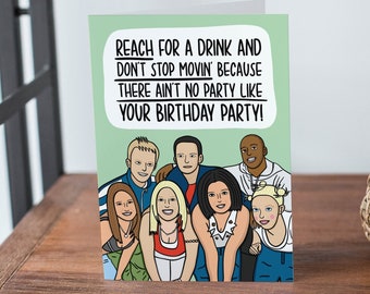 S Club 7 Birthday Card | 00s Card | 90s Card | Nostalgic Card | Card for Friend | Song Lyrics Card | Reach Card | S Club Party Card