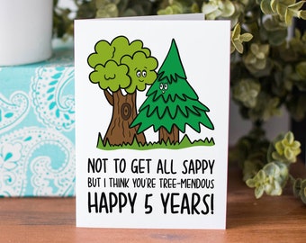 Fifth Anniversary Card | Wood Anniversary | Funny Card | Sheet Pun Card | Card for Husband | Card for Wife | Five Year Card
