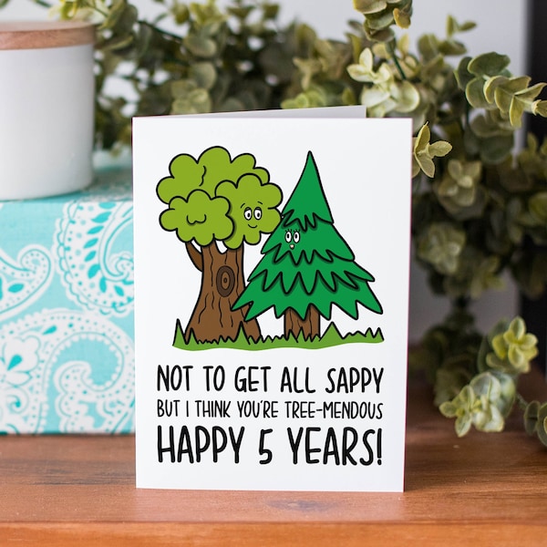 Fifth Anniversary Card | Wood Anniversary | Funny Card | Sheet Pun Card | Card for Husband | Card for Wife | Five Year Card