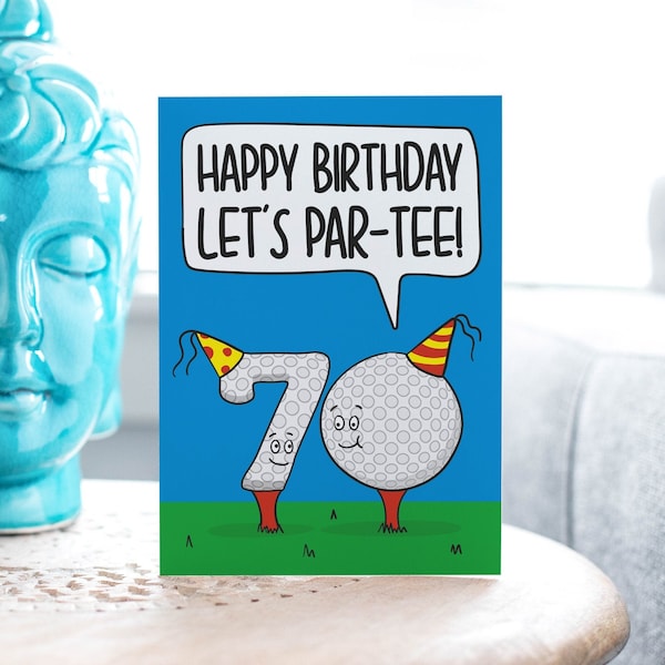 70th Birthday Card | Funny Golf Birthday Card | Male 70th Card | For Dad Gift | For Grandad Present | For Him Card | Pun Birthday Card