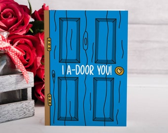 Moving in Together Card | Anniversary Card | Personalised Card | Door Pun Card | Cute Valentines Day Card | Gift For Girlfriend