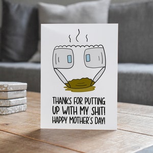 Rude Mothers Day Card | Funny Mothers Day Card | From Baby Gift | New Mum Card | From Child Card | Newborn Parent Card