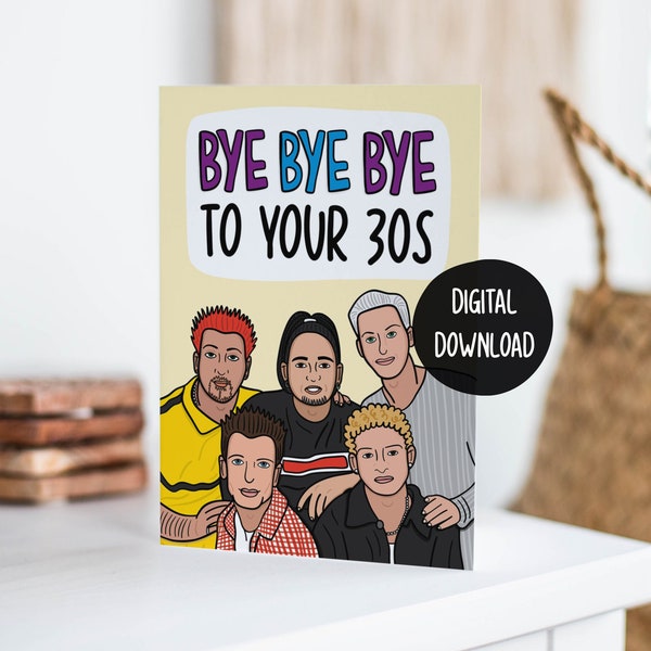 NSYNC 40th Birthday Card | Funny 90s Card | Nostalgic Card | Millennial Birthday Card | Card for Her | Card for Friend | 00s Birthday Card