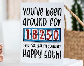 Funny 50th Birthday Card | Card for Dad | Card for Mum | Card for Grandma | Card for Grandad | Milestone Birthday Gift | Cheeky Birthday