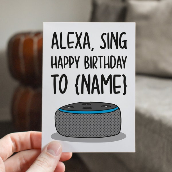 Alexa Sing Geburtstag | Anpassbare A6 Karte