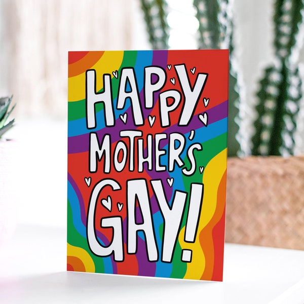 Lesbian Mothers Day Card | Gay Mothers Day Card | Funny Card for Mum | LGBTQ Card | Gay Pride Card | Two Mums Card | Rainbow Card