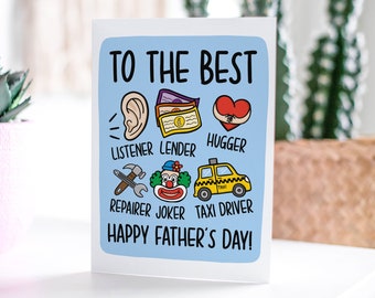 The Best Fathers Day Card | Cute Card for Dad | I Love You Dad Card | Funny Card for Dad | Thank You Dad Card | Happy Fathers Day Card
