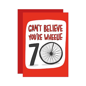 Bike 70th Birthday Card | Funny Cycling Card | Card for Grandma | Card for Grandad | Card for Friend | Funny Birthday Card | Cyclist Card