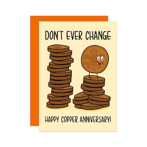 carte neuvième anniversaire | Anniversaire du cuivre | Carte drôle | de jeu de mots | Carte pour mari | carte pour femme | Carte de neuf ans