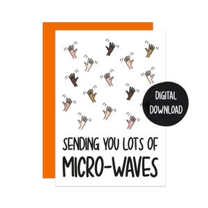 Enviando a você muitas micro-ondas Trocadilho com cartão de saudades