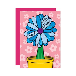 Blumen Nichte Geburtstagskarte | Niedliche Geburtstagskarte | Tolle Geburtstagskarte | Grüne Finger | Blumen Karte | Gartenarbeit Karte | Groovy Karte