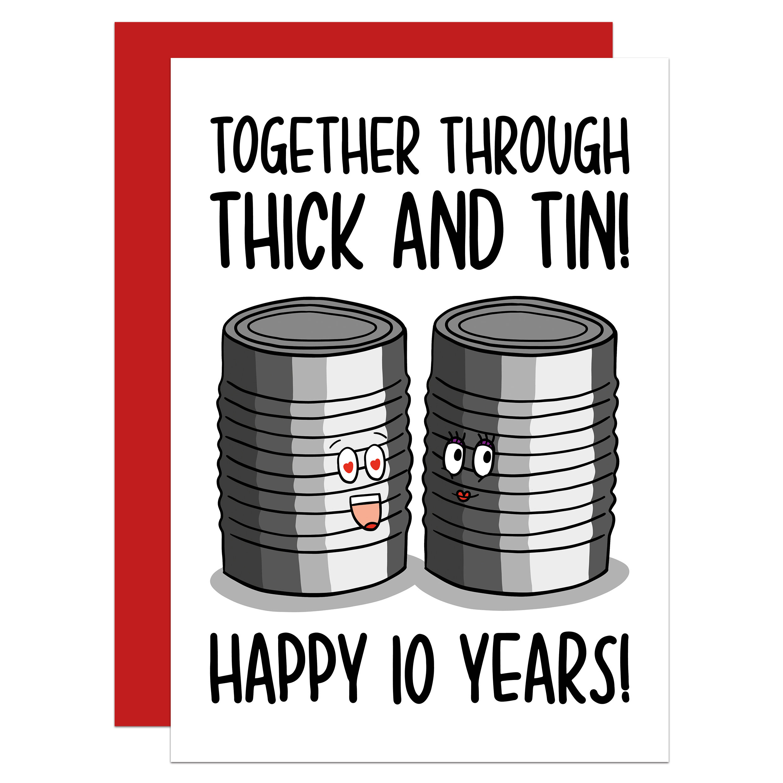 Tenth Anniversary Card Tin Anniversary Funny Card Sheet Etsy UK