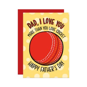 Niedliche Cricket Vatertagskarte | Karte für Papa | Karte von Son | Karte von Tochter | Cricket-Fan-Karte | World Test Match Karte | Liebe Karte