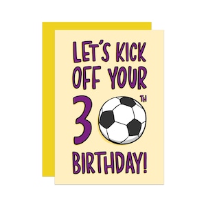 30.Fußball Geburtstagskarte | Premiere League Karte | Karte für Freund | Karte für Brother | Für Sohn | WM-Karte | Lustige Fußball Karte