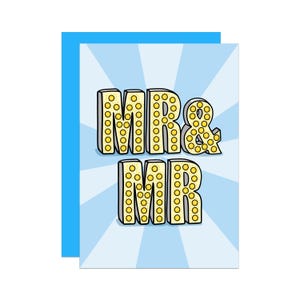 Herr und Herr Karte | Süße Hochzeitskarte | Verlobungskarte | Glückwunschkarte | Karte für Paar | Jubiläumskarte | Groovy Karte