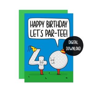 40er Geburtstagskarte | Lustige Golf Geburtstagskarte | Postkarte 40er Jahre | Für Papa Geschenk | Für Bruder Geschenk | für Ihn Karte | Wortspiel Geburtstagskarte