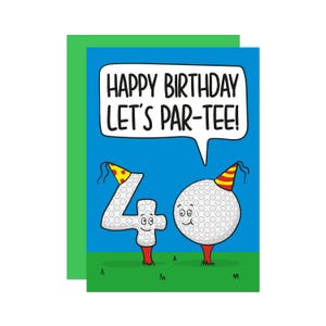 40e anniversaire | Carte d'anniversaire drôle de golf | 40e carte masculine | Cadeau pour papa | Cadeau pour frère | pour lui | Carte d'anniversaire avec jeu de mots